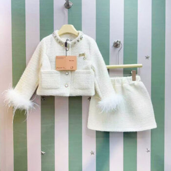 Miu Miu Feathers Skirt Set